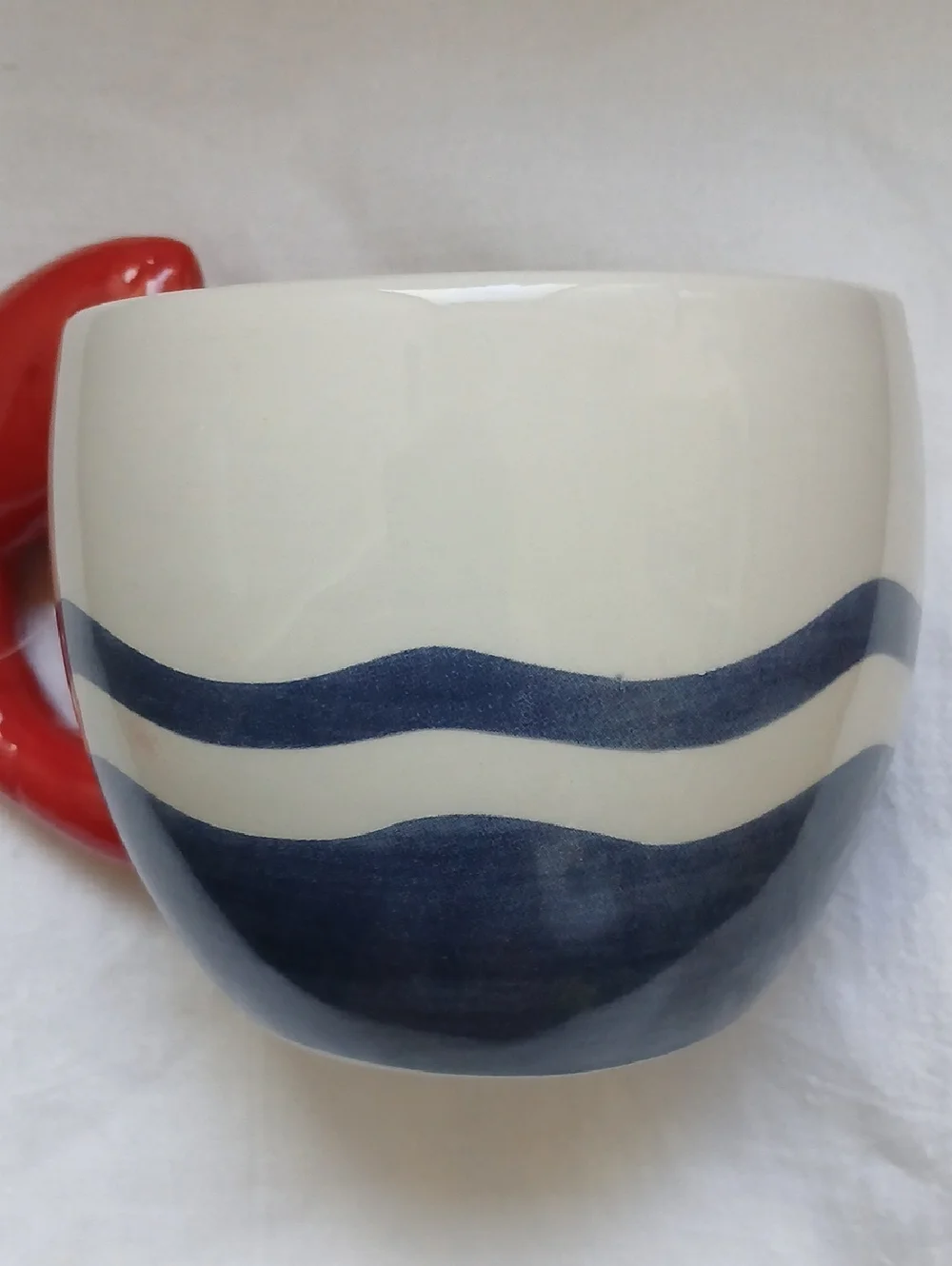 Target Bullseye Novelty Mug - Lobster Claw Handle Red-White-Blue New